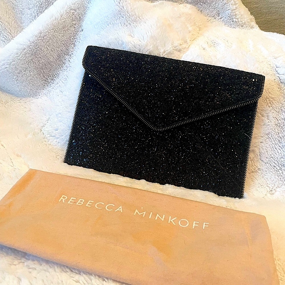 Rebecca Minkoff Glitter Leo Clutch, Black